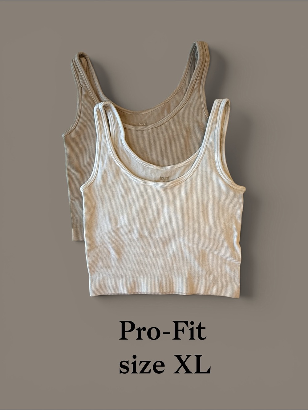 Women's Ribbed Tank Top Set in Cream and beige